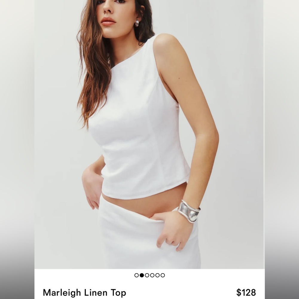 Reformation Marleigh Linen Top White (Sold Out Online)